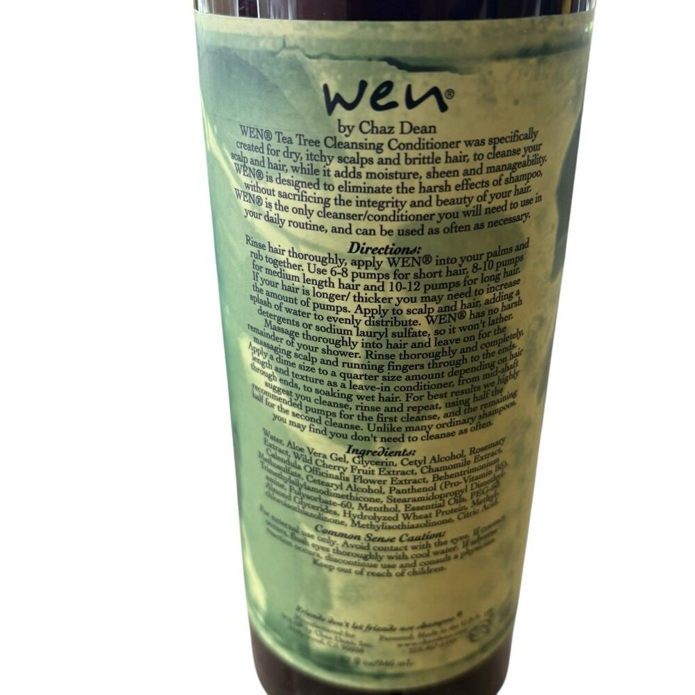 WEN Tea Tree Cleansing Conditioner 32 oz Sealed Includes Pump - Picture 3 of 12